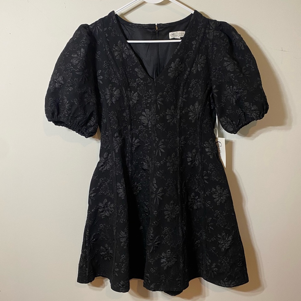 Cato Collection Limited Edition Sz L Elegant Black Floral Dress